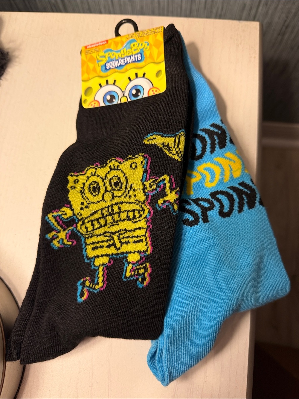 Nickelodeon SpongeBob Socks - Black & Light Blue
